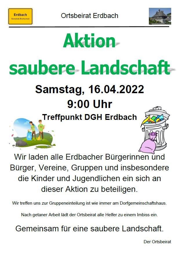 You are currently viewing Aktion Saubere Landschaft am 16.04.2022