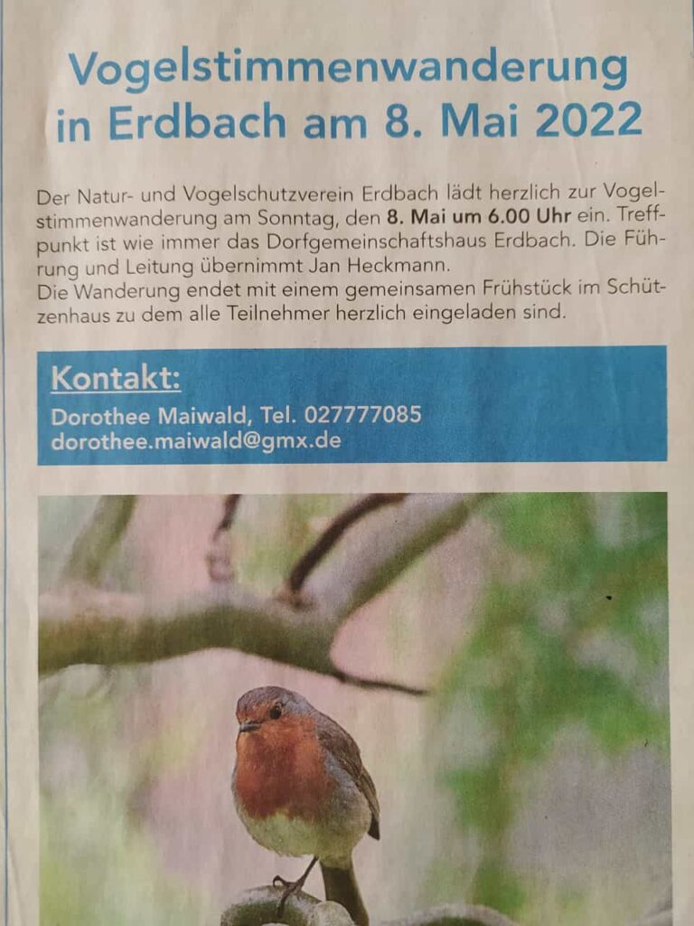Read more about the article Vogelstimmenwanderung am 08.05.2022