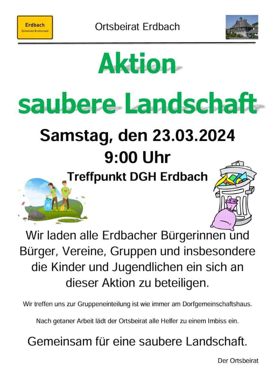 You are currently viewing Aktion saubere Landschaft am 23.03.2024
