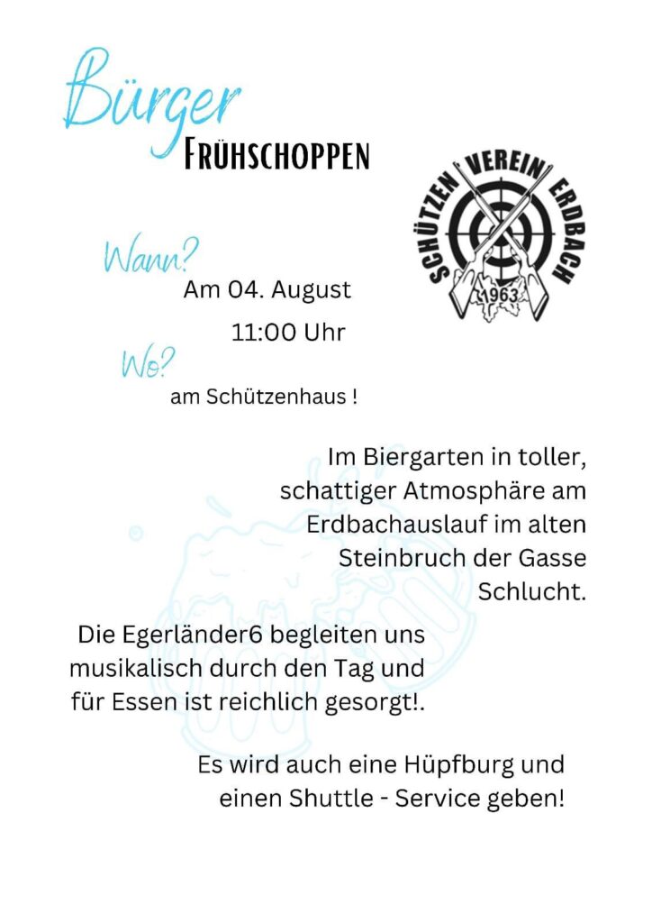 Mehr über den Artikel erfahren Einladung zum Bürgerfrühshoppen am 04. August ab 11 Uhr am Schützenhaus