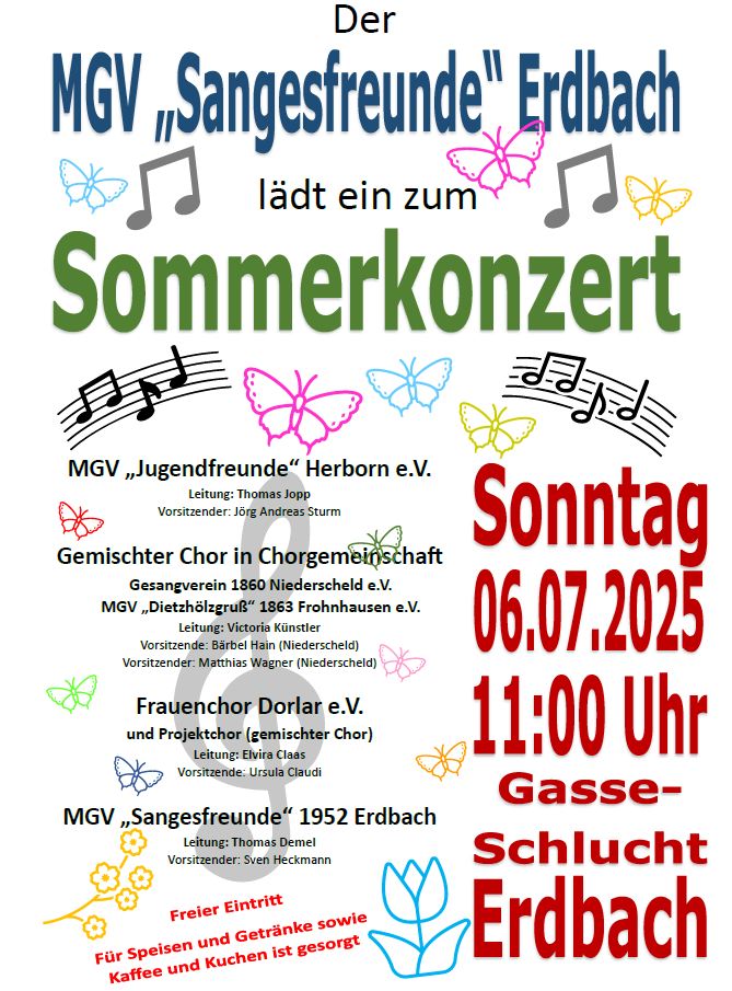 Du betrachtest gerade Sommerkonzert des MGV Sangesfreunde am 06.07.2025 ab 11:00 Uhr