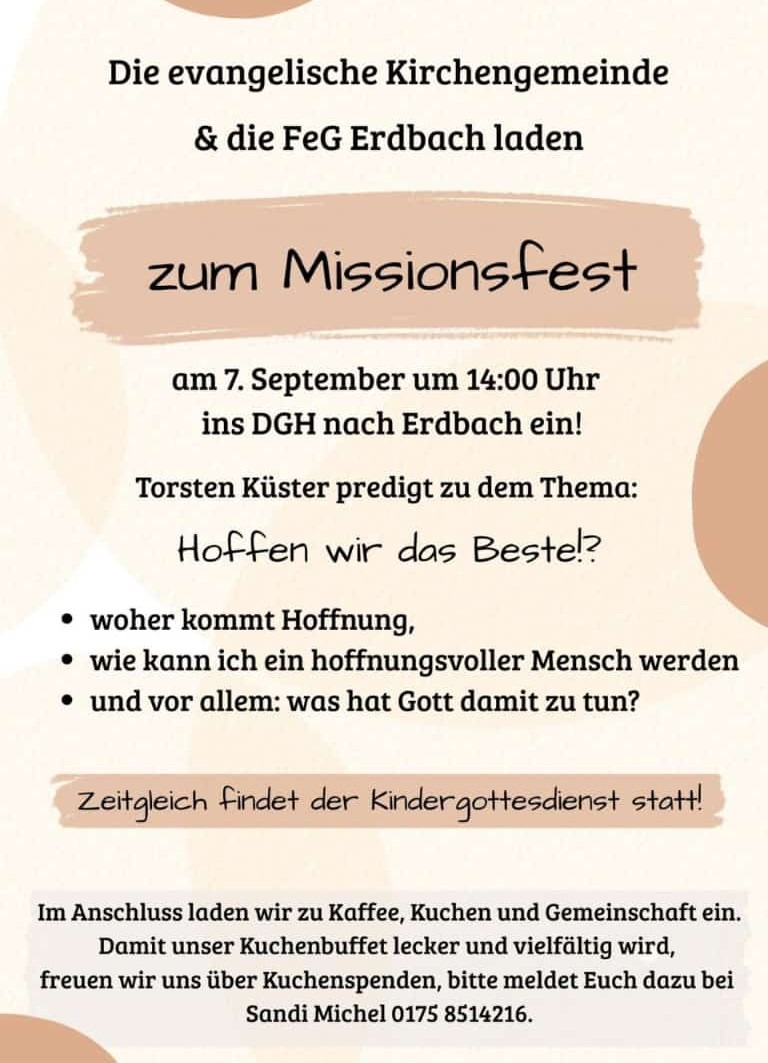 Du betrachtest gerade Missionsfest am 07.09.2025 ab 14 Uhr