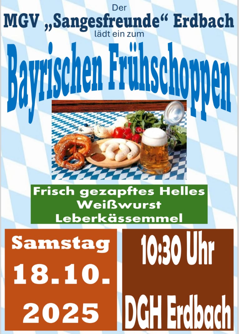 Du betrachtest gerade Bayrischer Frühschoppen am 18.10. ab 10:30 Uhr