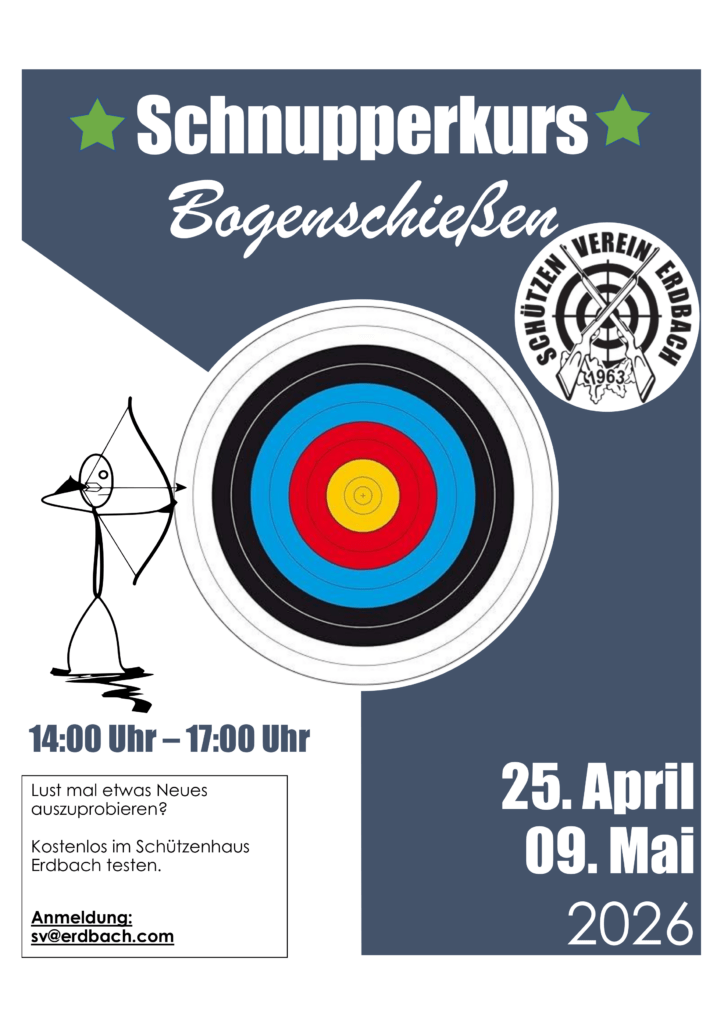 Mehr über den Artikel erfahren Schnupperkurs Bogenschießen am 25.04. und 09.05.2026