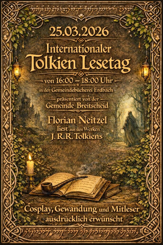 Mehr über den Artikel erfahren Internationaler Tolkien Lesetag in der Gemeindebücherei Erdbach am 25.03.2026 von 16-18 Uhr