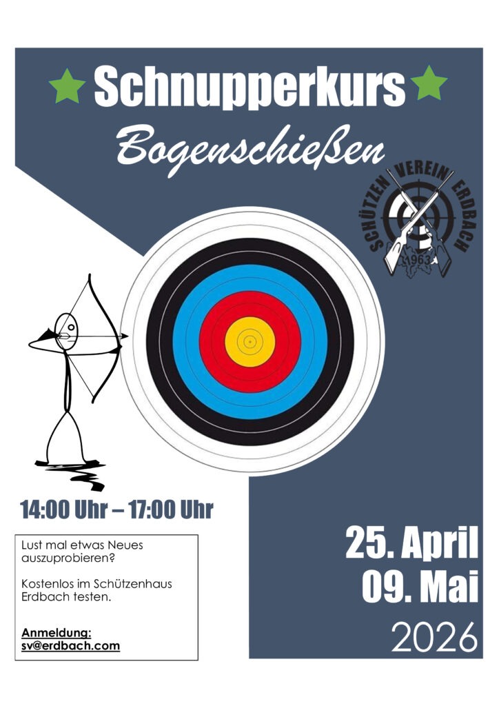 Mehr über den Artikel erfahren Schnupperkurs Bogenschießen am 25.04. und 09.05.2026
