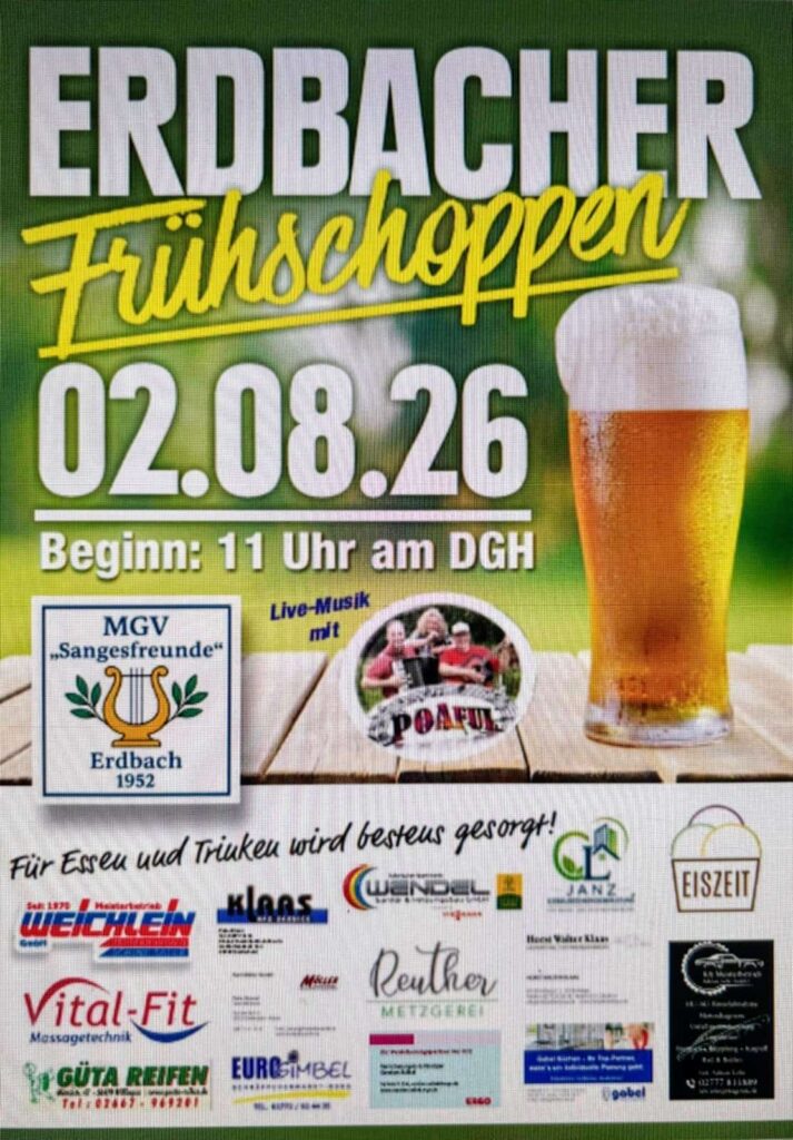 Mehr über den Artikel erfahren Bürgerfrühschoppen am 02.08.2026 ab 11 Uhr